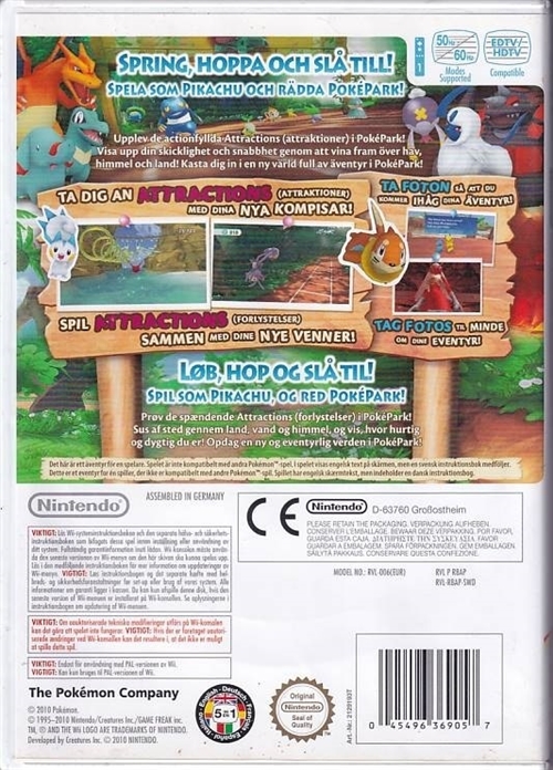 PokePark Wii Pikachus Adventure - Nintendo Wii (B Grade) (Genbrug)